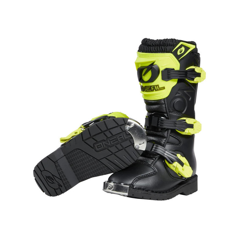 BOTAS RIDER PRO CRIANÇA - PRETO/ AMARELO NEON