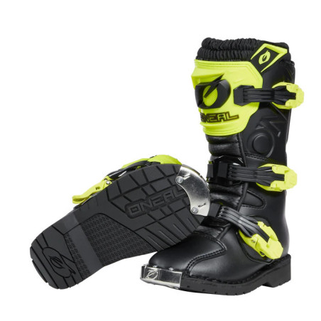 BOTAS RIDER PRO CRIANÇA - PRETO/ AMARELO NEON