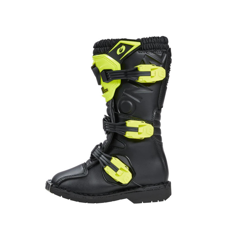 BOTAS RIDER PRO CRIANÇA - PRETO/ AMARELO NEON