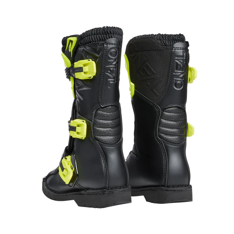 BOTAS RIDER PRO CRIANÇA - PRETO/ AMARELO NEON
