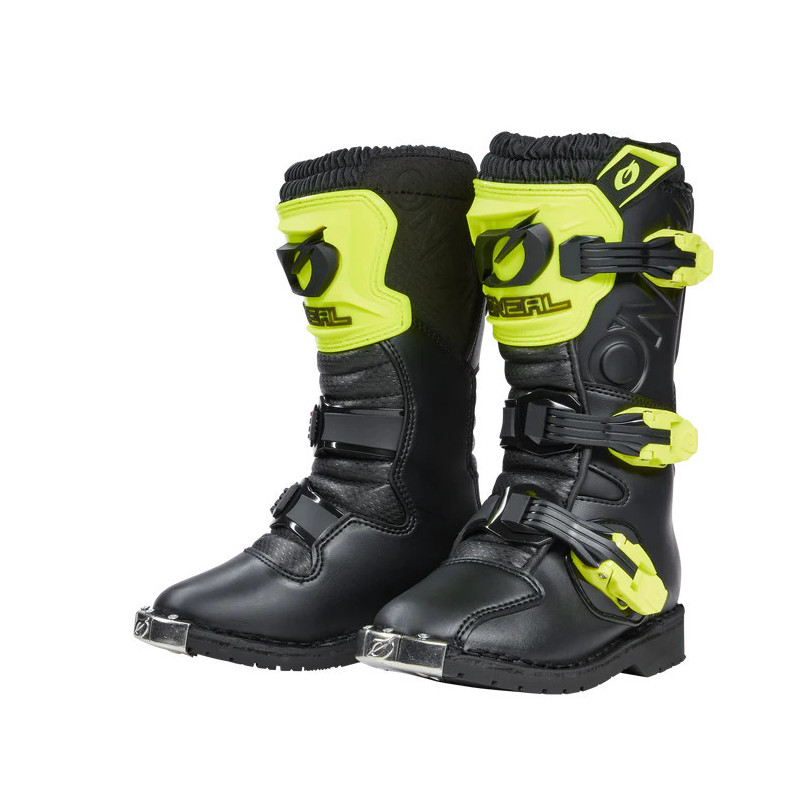 BOTAS RIDER PRO CRIANÇA - PRETO/ AMARELO NEON