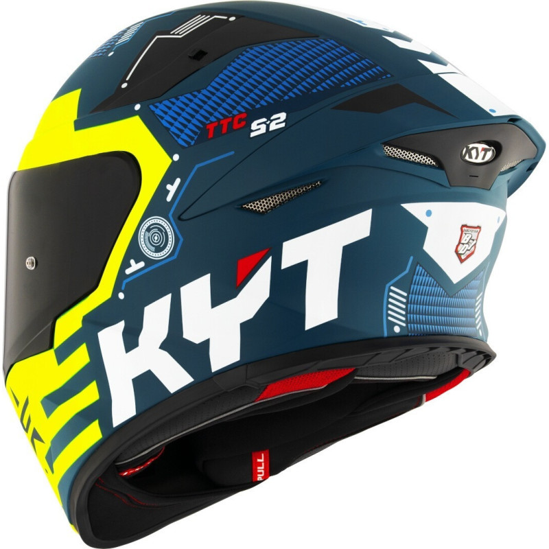 CAPACETE KYT TT-REVO FUSELAGE - AZUL/AMARELO