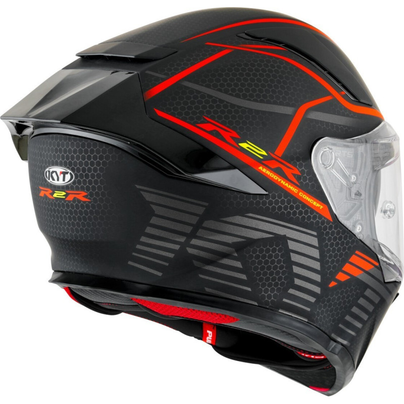 CAPACETE KYT R2R CONCEPT MATT - PRETO/VERMELHO