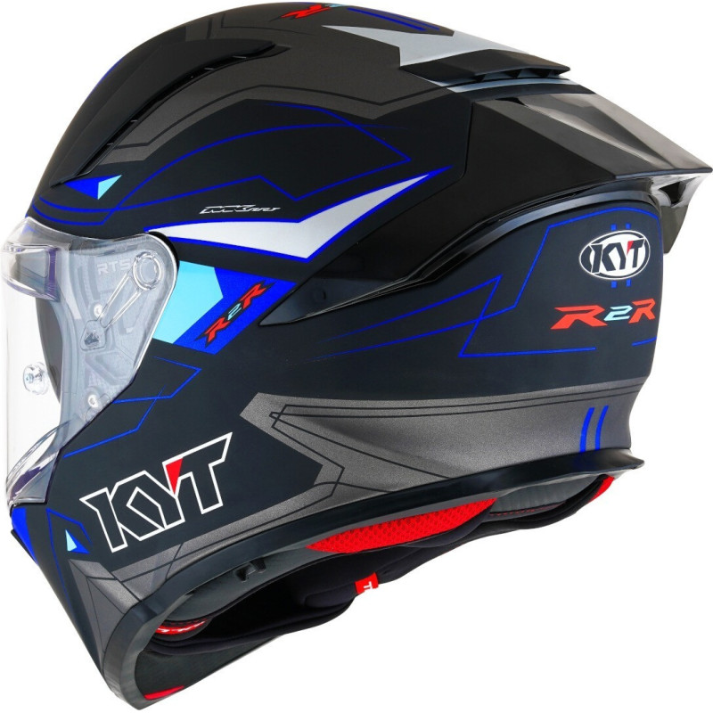 CAPACETE KYT R2R LED MATT - PRETO/AZUL