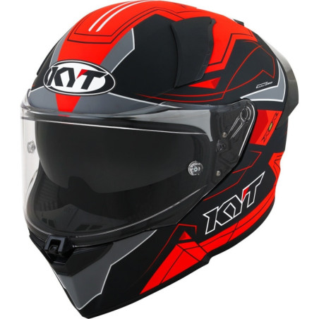CAPACETE KYT R2R LED MATT - PRETO/VERMELHO