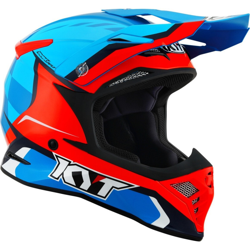 CAPACETE KYT SKYHAWK GLOWING - AZUL/LARANJA FLUO