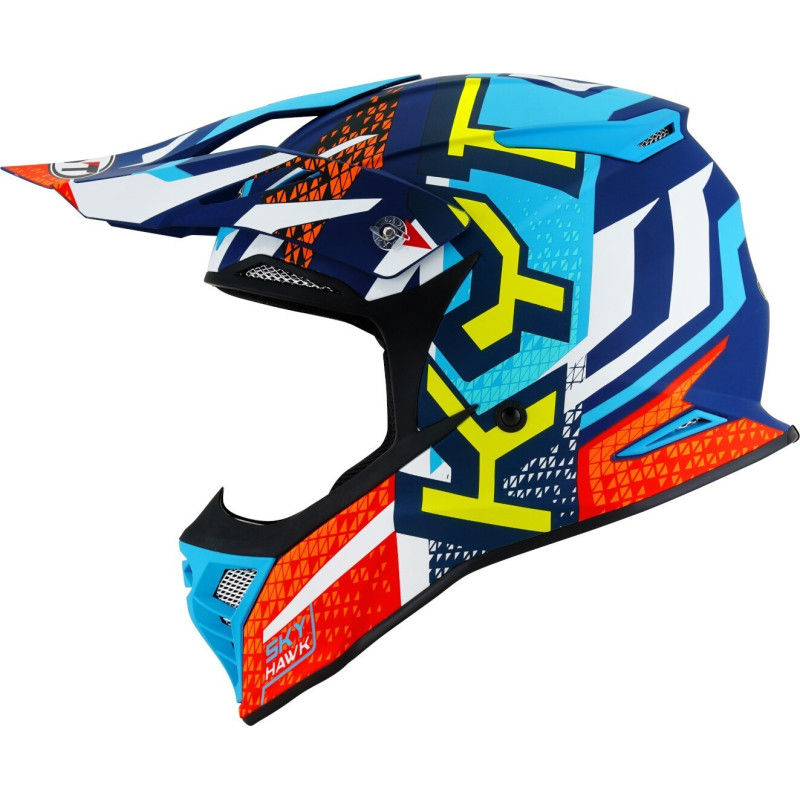 CAPACETE KYT SKYHAWK HYPERFLOW MATT - AZUL/VERMELHO