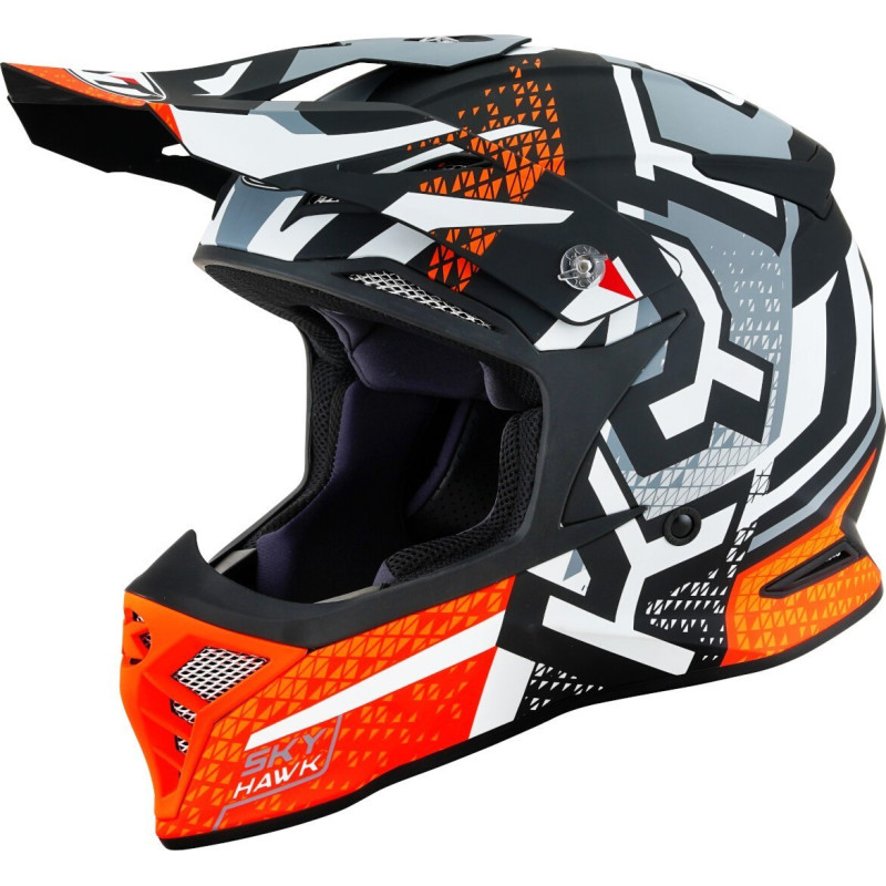 CAPACETE KYT SKYHAWK HYPERFLOW MATT - PRETO/LARANJA
