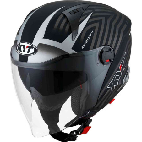 CAPACETE KYT D-CITY LUCENT - PRETO/PRATEADO