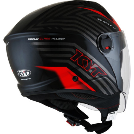 CAPACETE KYT D-CITY LUCENT - PRETO/VERMELHO