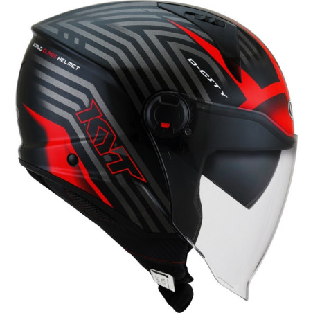 CAPACETE KYT D-CITY LUCENT - PRETO/VERMELHO