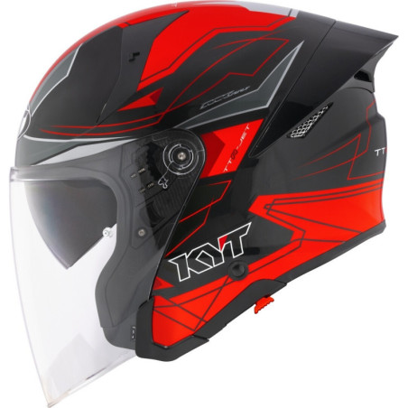 CAPACETE KYT TTR-JET LED - PRETO/VERMELHO