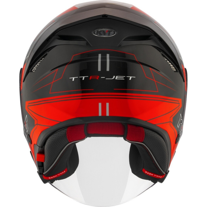 CAPACETE KYT TTR-JET LED - PRETO/VERMELHO