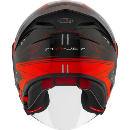 CAPACETE KYT TTR-JET LED - PRETO/VERMELHO