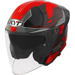 CAPACETE KYT TTR-JET LED - PRETO/VERMELHO