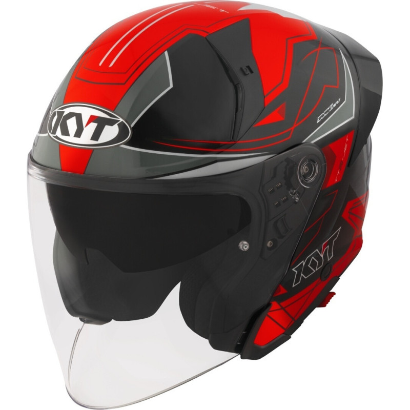 CAPACETE KYT TTR-JET LED - PRETO/VERMELHO