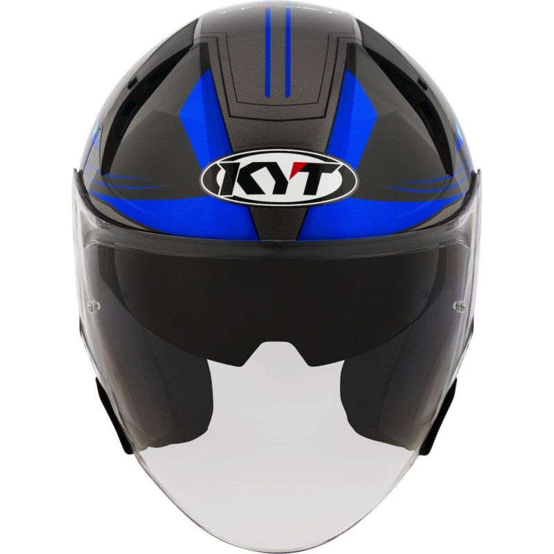 CAPACETE KYT TTR-JET LED - PRETO/AZUL