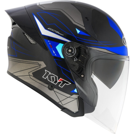 CAPACETE KYT TTR-JET LED - PRETO/AZUL