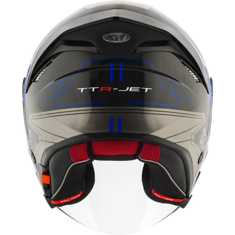 CAPACETE KYT TTR-JET LED - PRETO/AZUL