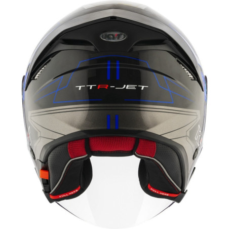 CAPACETE KYT TTR-JET LED - PRETO/AZUL