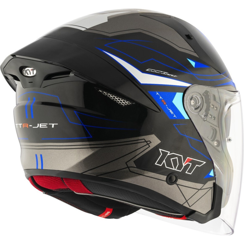 CAPACETE KYT TTR-JET LED - PRETO/AZUL