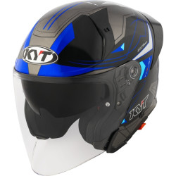 CAPACETE KYT TTR-JET LED - PRETO/AZUL