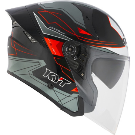 CAPACETE KYT TTR-JET LED - PRETO/CINZENTO