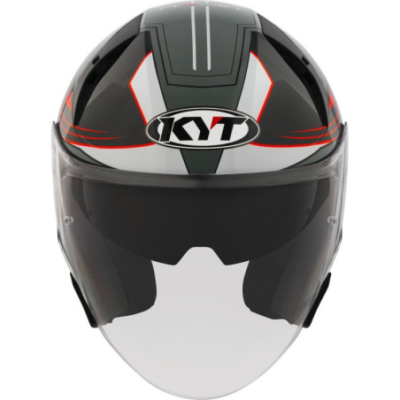CAPACETE KYT TTR-JET LED - PRETO/CINZENTO
