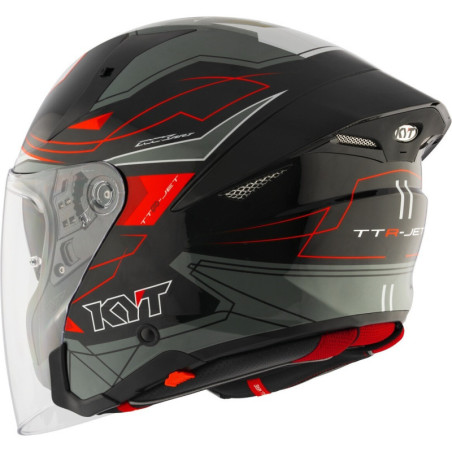 CAPACETE KYT TTR-JET LED - PRETO/CINZENTO