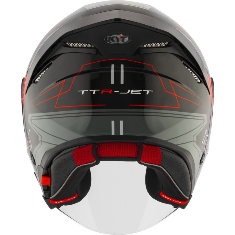 CAPACETE KYT TTR-JET LED - PRETO/CINZENTO
