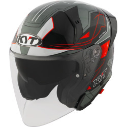 CAPACETE KYT TTR-JET LED - PRETO/CINZENTO
