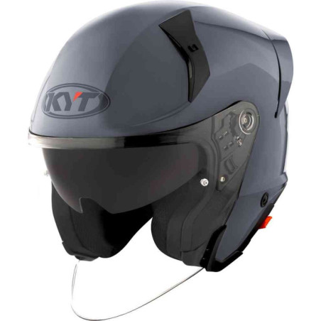 CAPACETE KYT TTR-JET PLAIN - CINZENTO